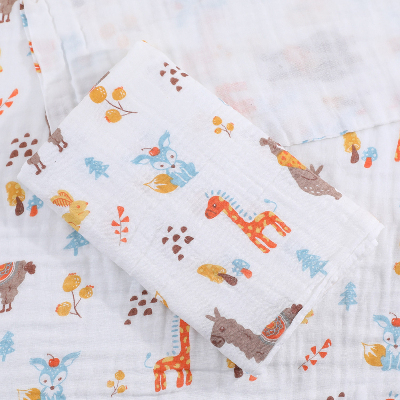 Zīdaiņu gāzes pleds no 100% kokvilnas, svītrainā raksta, rudens sezonai, priekš jaundzimušajiem (0–1 gadiem), drošības klase A