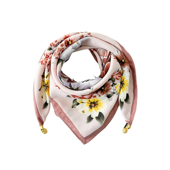 Rudens šilkinis kvadratinis šalikas su herringbone raštu, OL stilius