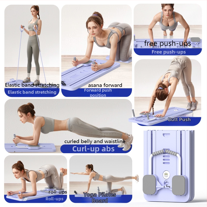 AB колело за корем и платформа за пилатес – сгъваема домашна фитнес екипировка, модел plt, тегло 4800 г, комплект от 4 бр.