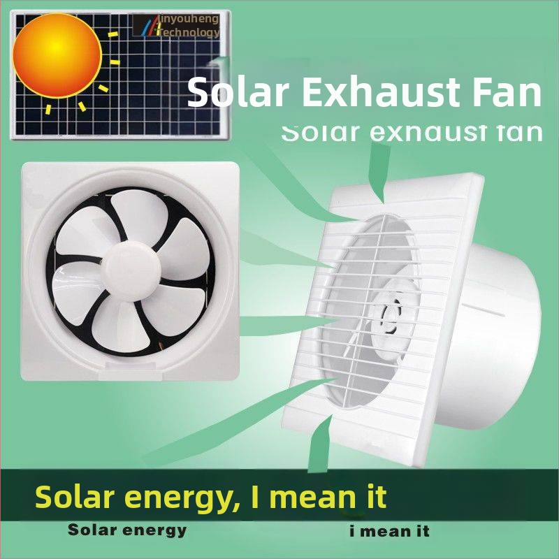 24V solarni DC ventilator za kuhinju i kupaonicu – automatsko kruženje, DC motor, kompaktni dizajn