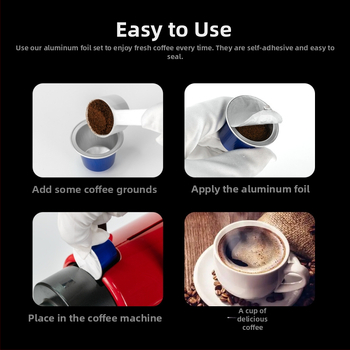 Carcasă pentru capsule de cafea, o singură utilizare – folie de aluminiu, compatibilă cu Nestlé Small