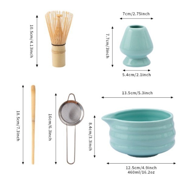 Keramički set za matcha čaj s tiskom logotipa Pottery, pakiran u papirnatu kutiju