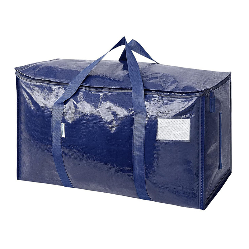 Geantă de mutare pentru ambalare, formă cubică, material țesut PE, capacitate mare pentru haine și pături, pliabilă