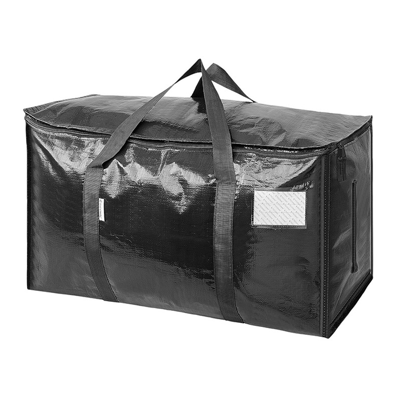 Geantă de mutare pentru ambalare, formă cubică, material țesut PE, capacitate mare pentru haine și pături, pliabilă