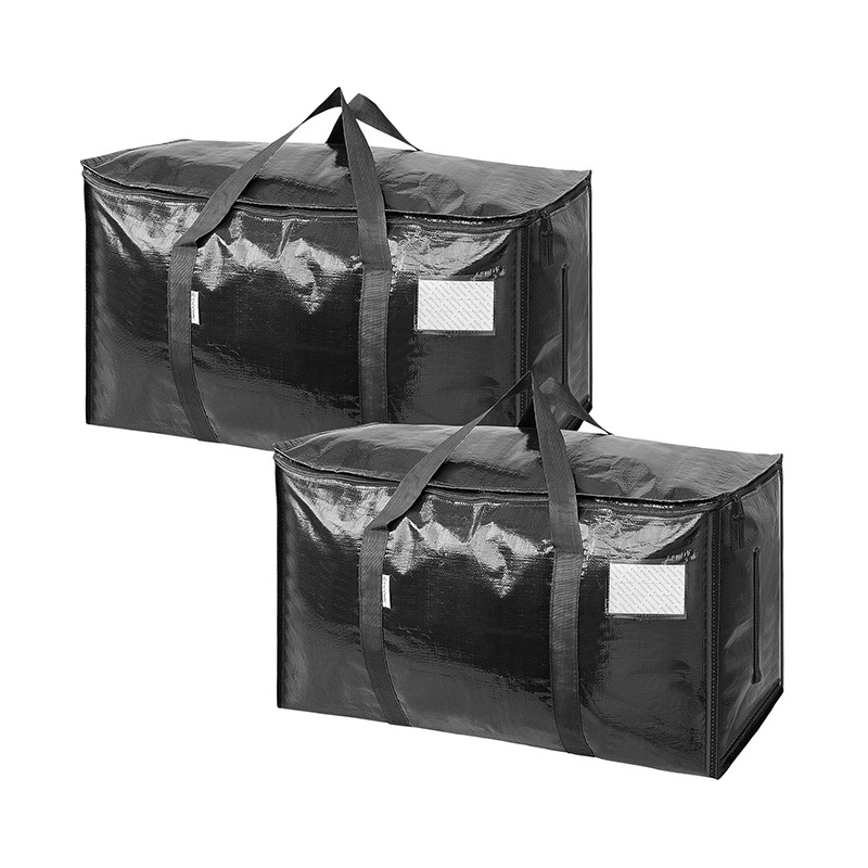 Geantă de mutare pentru ambalare, formă cubică, material țesut PE, capacitate mare pentru haine și pături, pliabilă