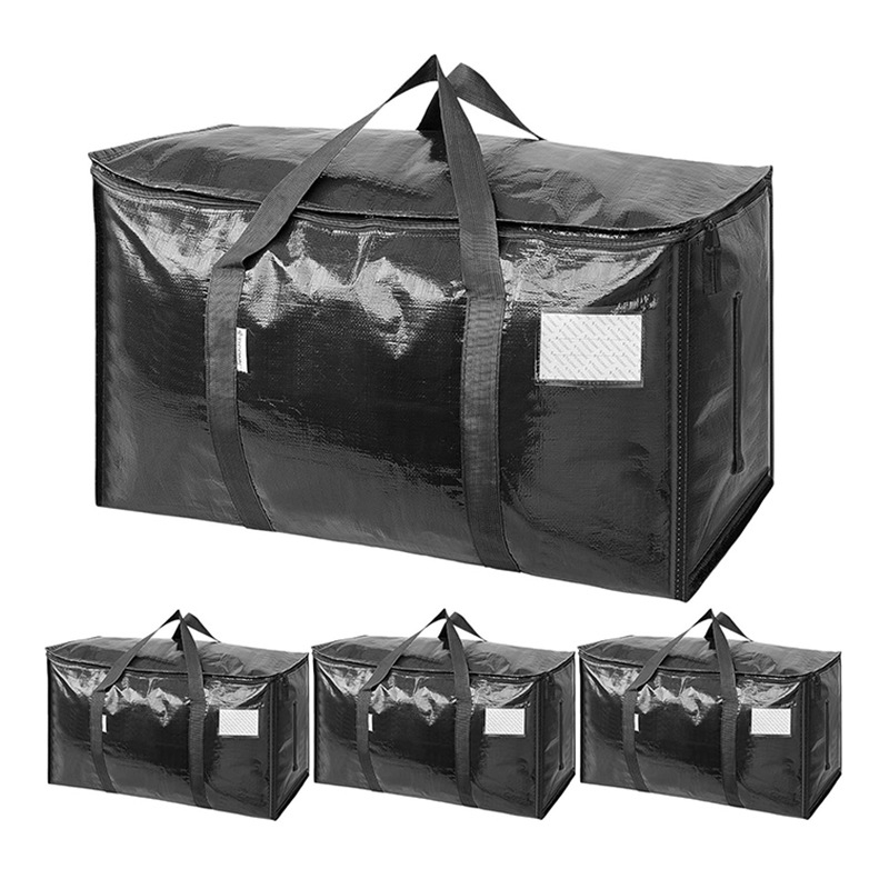 Geantă de mutare pentru ambalare, formă cubică, material țesut PE, capacitate mare pentru haine și pături, pliabilă