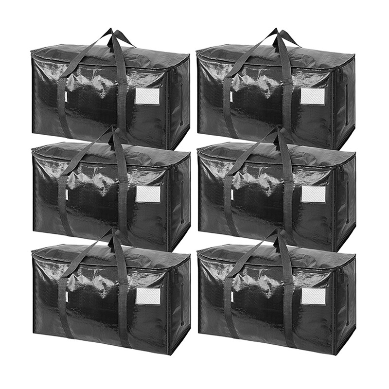 Geantă de mutare pentru ambalare, formă cubică, material țesut PE, capacitate mare pentru haine și pături, pliabilă