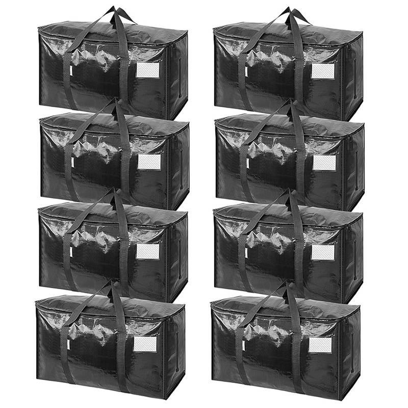 Geantă de mutare pentru ambalare, formă cubică, material țesut PE, capacitate mare pentru haine și pături, pliabilă