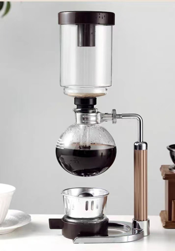 Set sifon pentru cafea de uz casnic, pentru preparare manuală, cu vase din sticlă superioare și inferioare