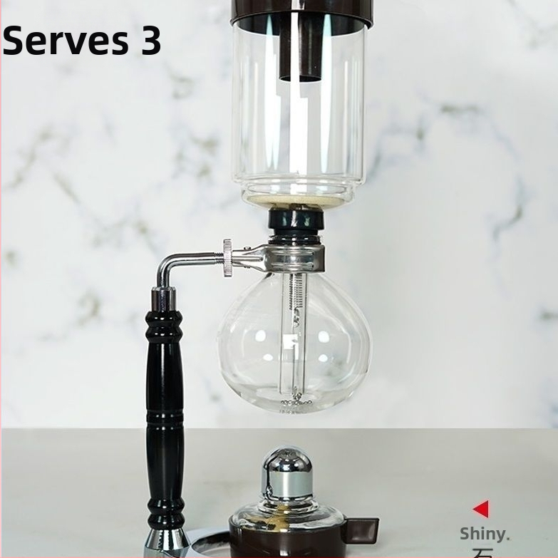 Set sifon pentru cafea de uz casnic, pentru preparare manuală, cu vase din sticlă superioare și inferioare