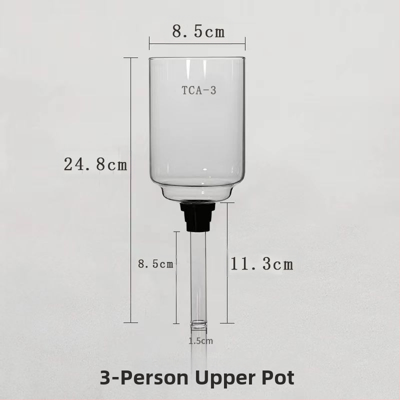 Set sifon pentru cafea de uz casnic, pentru preparare manuală, cu vase din sticlă superioare și inferioare