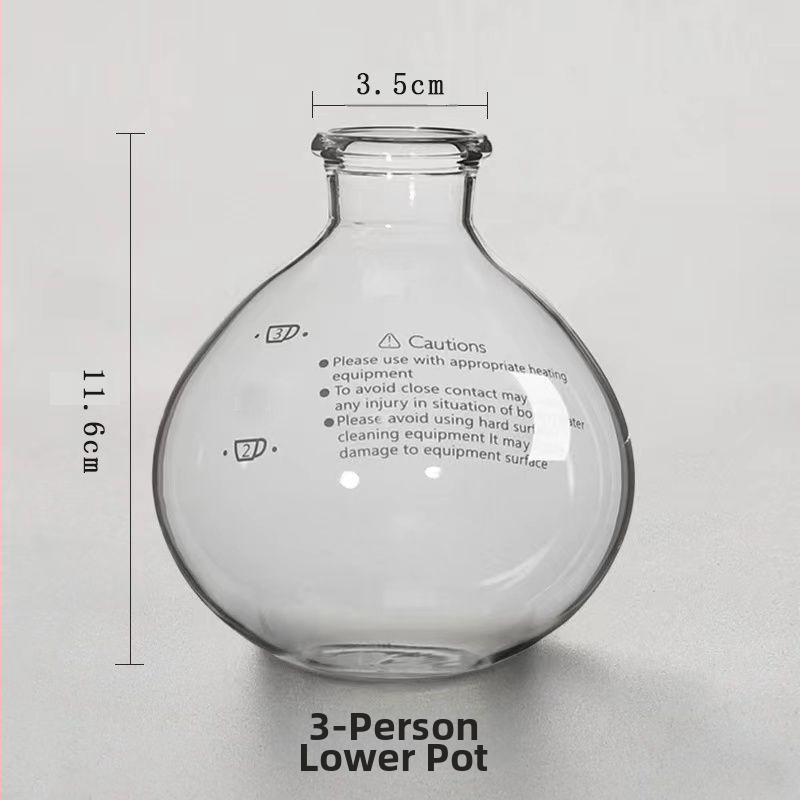 Set sifon pentru cafea de uz casnic, pentru preparare manuală, cu vase din sticlă superioare și inferioare