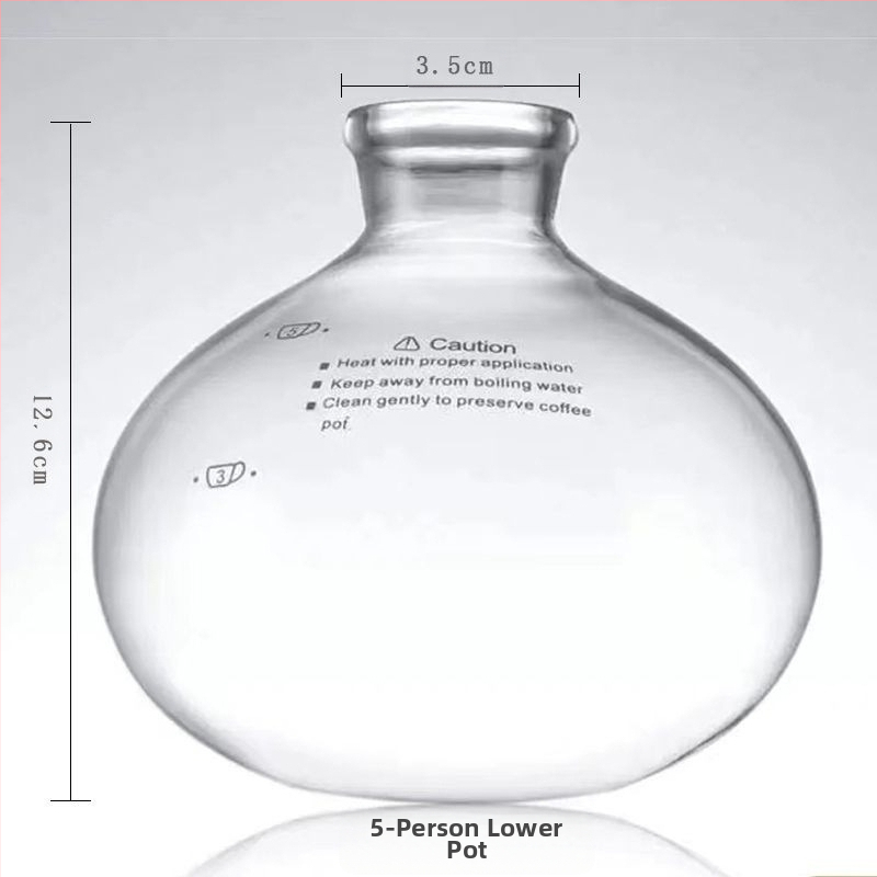 Set sifon pentru cafea de uz casnic, pentru preparare manuală, cu vase din sticlă superioare și inferioare