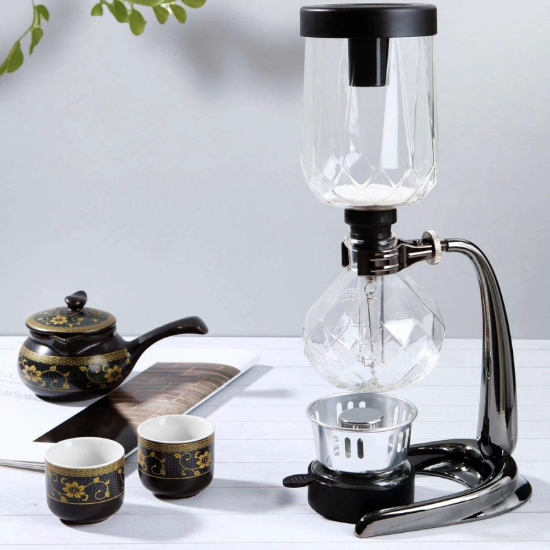 Set sifon pentru cafea de uz casnic, pentru preparare manuală, cu vase din sticlă superioare și inferioare