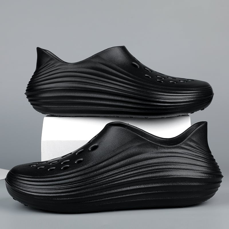 Férfi EVA víziszandálok, légáteresztő felsőrész, slip-on, alacsony szár, kerek orr, EVA talp