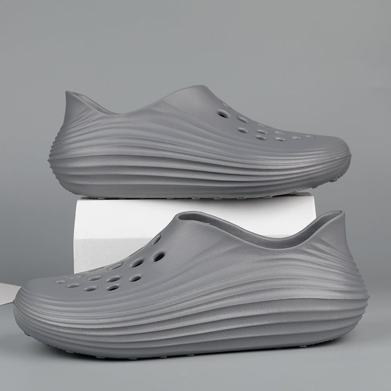 Férfi EVA víziszandálok, légáteresztő felsőrész, slip-on, alacsony szár, kerek orr, EVA talp