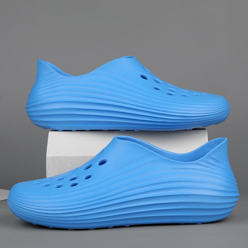 Férfi EVA víziszandálok, légáteresztő felsőrész, slip-on, alacsony szár, kerek orr, EVA talp