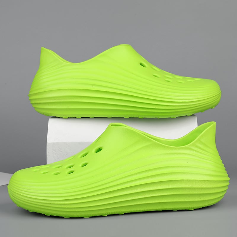 Férfi EVA víziszandálok, légáteresztő felsőrész, slip-on, alacsony szár, kerek orr, EVA talp