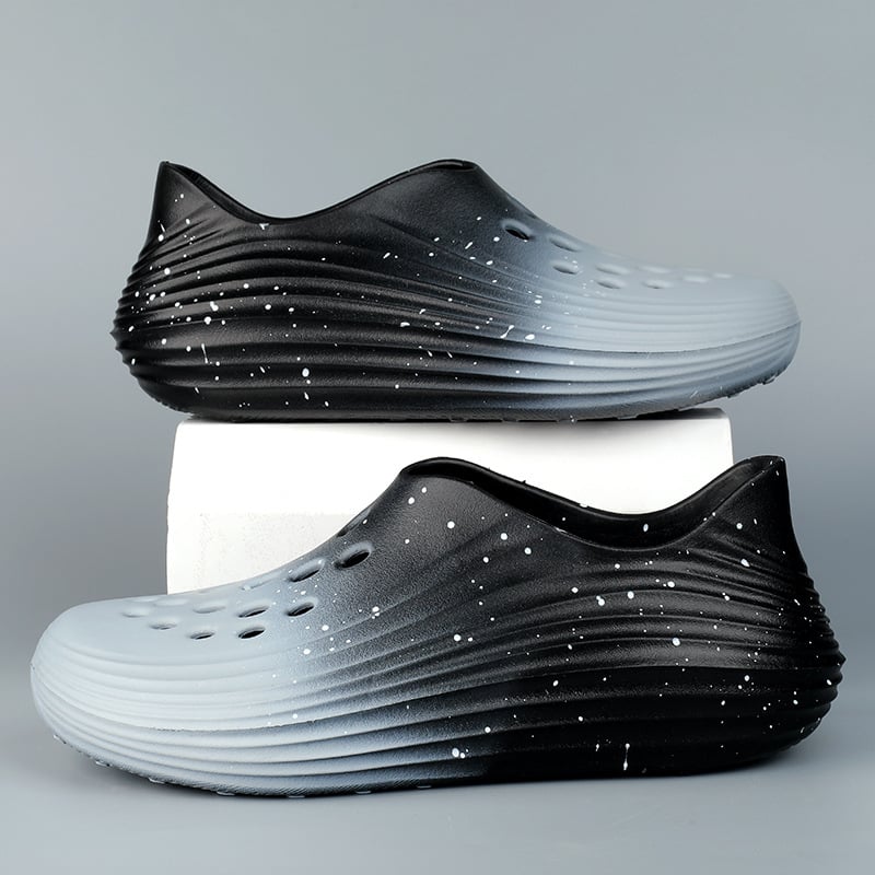 Férfi EVA víziszandálok, légáteresztő felsőrész, slip-on, alacsony szár, kerek orr, EVA talp