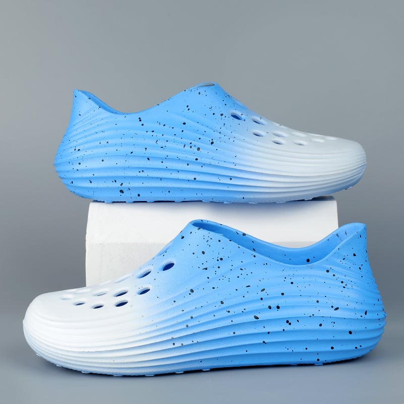 Férfi EVA víziszandálok, légáteresztő felsőrész, slip-on, alacsony szár, kerek orr, EVA talp