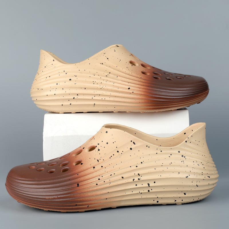 Férfi EVA víziszandálok, légáteresztő felsőrész, slip-on, alacsony szár, kerek orr, EVA talp