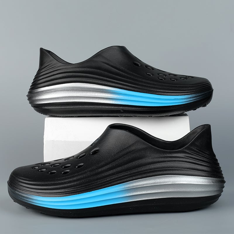 Férfi EVA víziszandálok, légáteresztő felsőrész, slip-on, alacsony szár, kerek orr, EVA talp