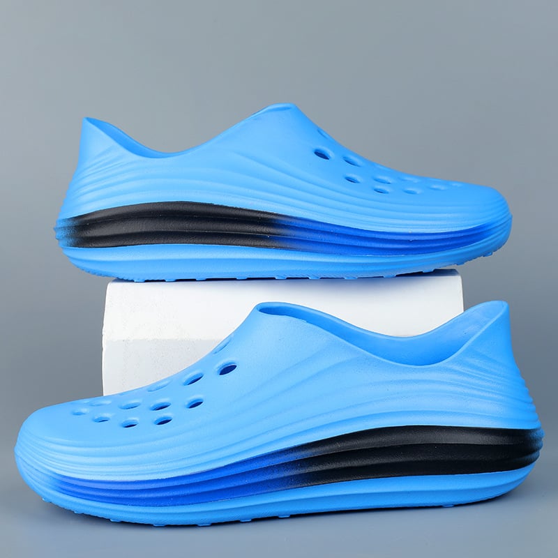 Férfi EVA víziszandálok, légáteresztő felsőrész, slip-on, alacsony szár, kerek orr, EVA talp