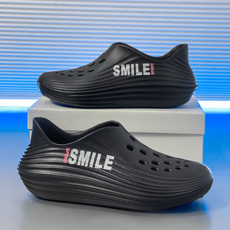 Férfi EVA víziszandálok, légáteresztő felsőrész, slip-on, alacsony szár, kerek orr, EVA talp