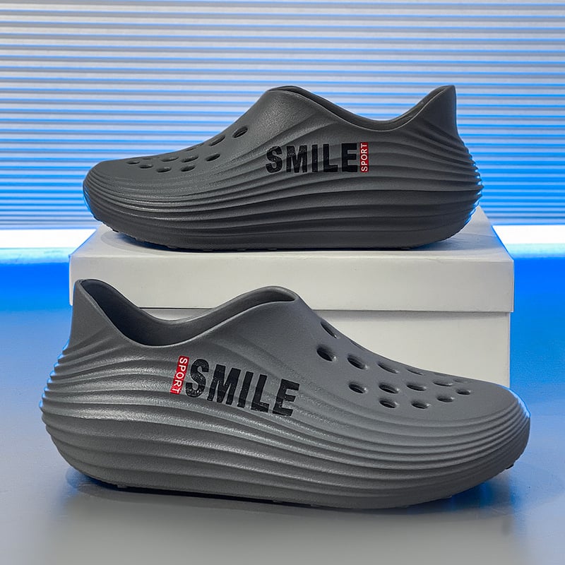 Férfi EVA víziszandálok, légáteresztő felsőrész, slip-on, alacsony szár, kerek orr, EVA talp