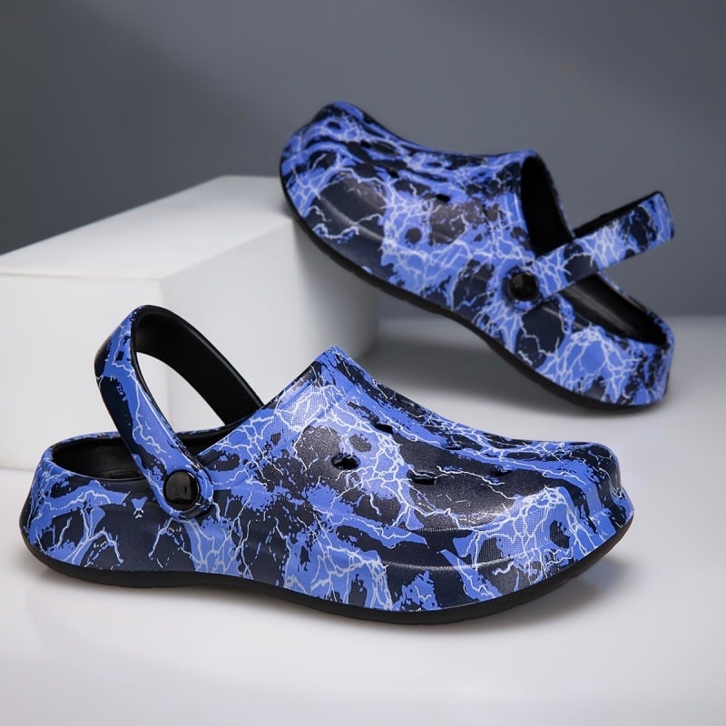 Beltéri és kültéri EVA szandál teljes 3D nyomtatással, perforált felsőrész, slip-on zárás, csúszásmentes talp