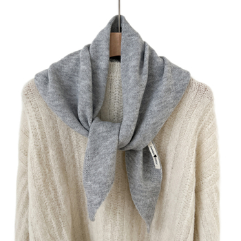 Női gyapjúkeverék kötött háromszög sál, minimalista stílus, warp-knit kötés, téli használat