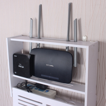 Két szintes falra szerelhető polc multimédiához és vezeték nélküli routerhez – fúrás nélküli szerelés
