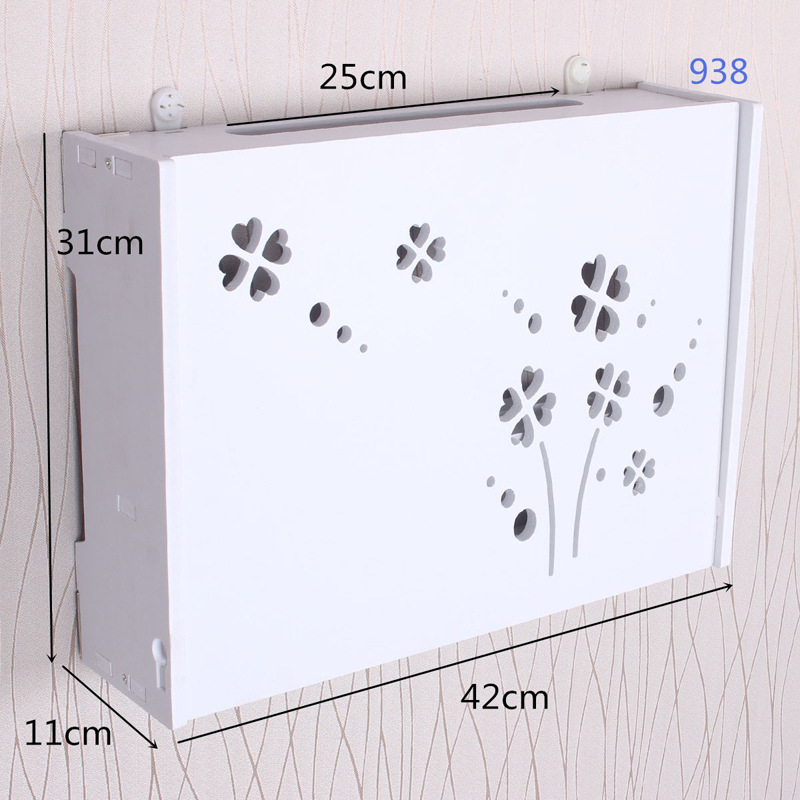 Két szintes falra szerelhető polc multimédiához és vezeték nélküli routerhez – fúrás nélküli szerelés