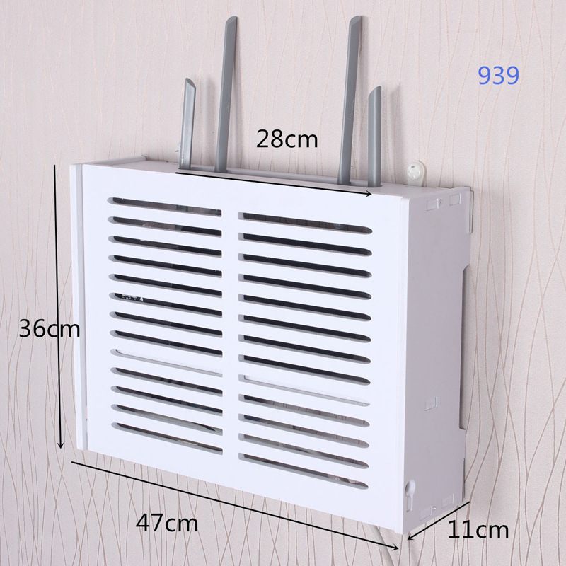 Két szintes falra szerelhető polc multimédiához és vezeték nélküli routerhez – fúrás nélküli szerelés