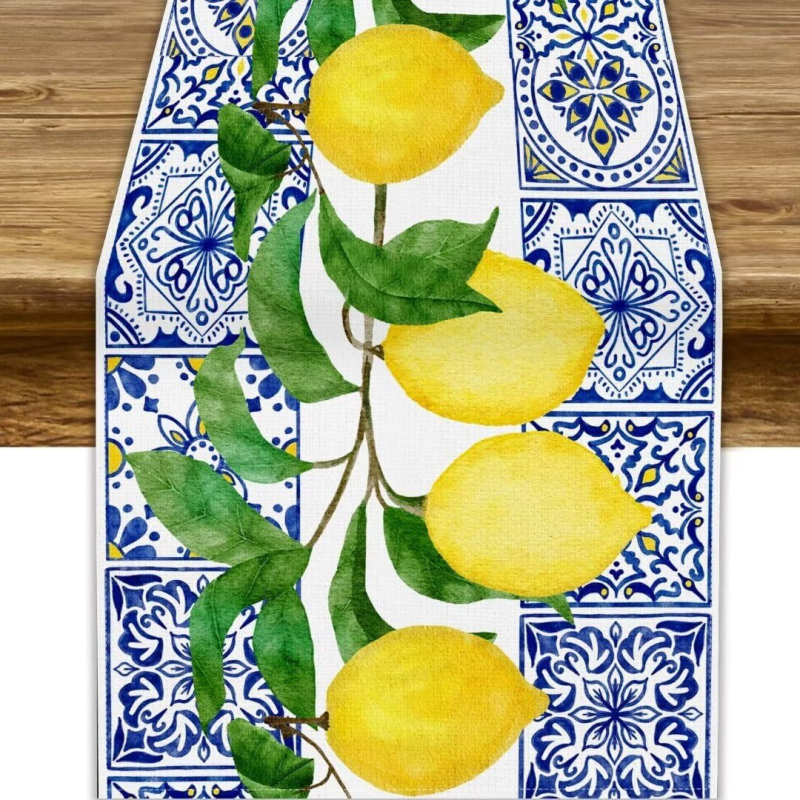 Stolna zastava, 100% lan, Geometrijski apstraktni uzorak, Amerikanski stil, Dekoracija za blagovanje