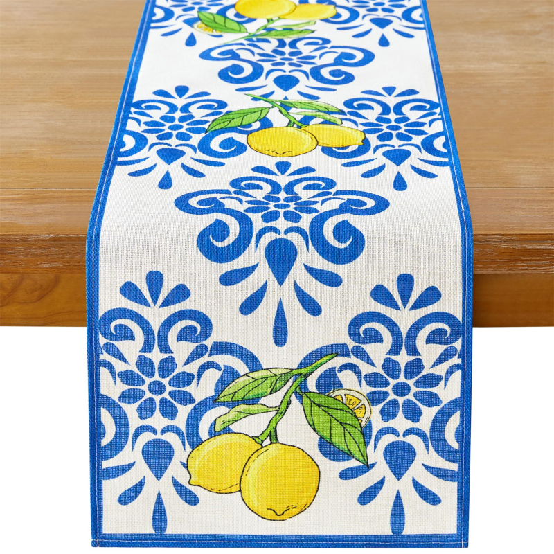 Stolna zastava, 100% lan, Geometrijski apstraktni uzorak, Amerikanski stil, Dekoracija za blagovanje