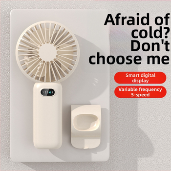 2-σε-1 USB επιτραπέζιος ανεμιστήρας με βάση για το τηλέφωνο, φορητός μίνι ανεμιστήρας με ενσωματωμένη μπαταρία 1000–1200mAh, 5 λεπίδες, διάρκεια λειτουργίας 6–8 ωρών