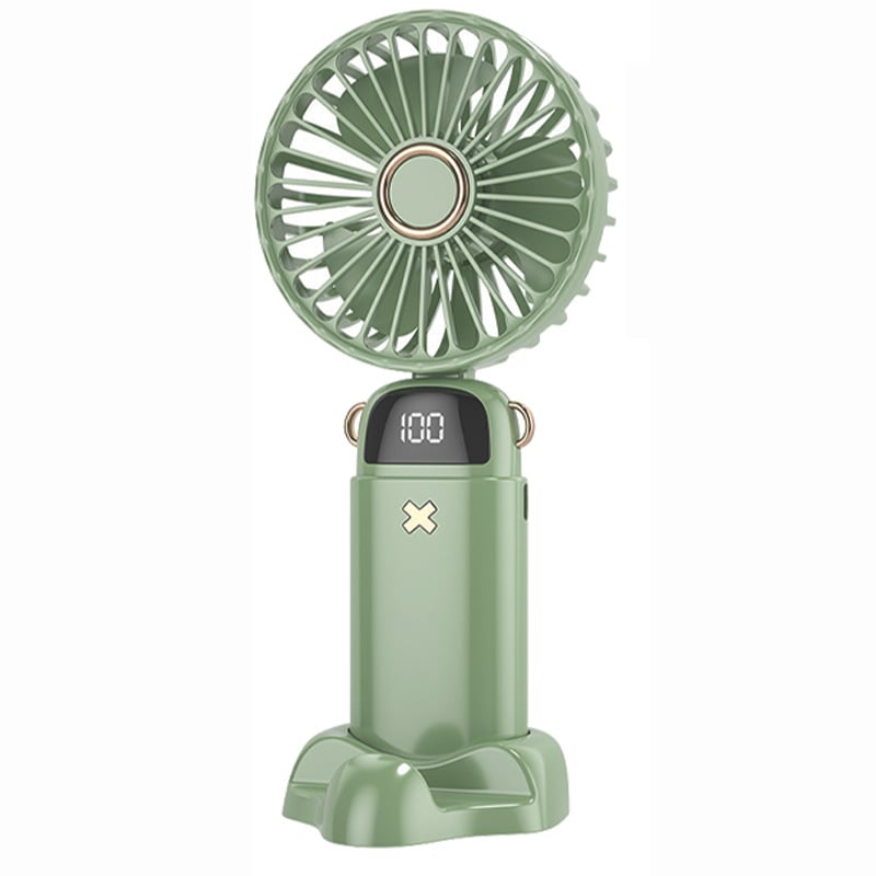 2-σε-1 USB επιτραπέζιος ανεμιστήρας με βάση για το τηλέφωνο, φορητός μίνι ανεμιστήρας με ενσωματωμένη μπαταρία 1000–1200mAh, 5 λεπίδες, διάρκεια λειτουργίας 6–8 ωρών