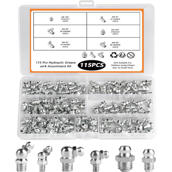 Set mlaznica za mazivo – ravne i zakrivljene, niklirane, ugljična čelika, Hongyu