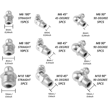 Set mlaznica za mazivo – ravne i zakrivljene, niklirane, ugljična čelika, Hongyu