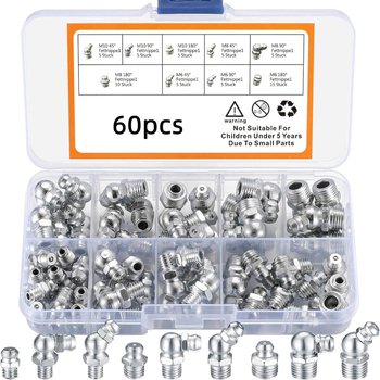 Set mlaznica za mazivo – ravne i zakrivljene, niklirane, ugljična čelika, Hongyu