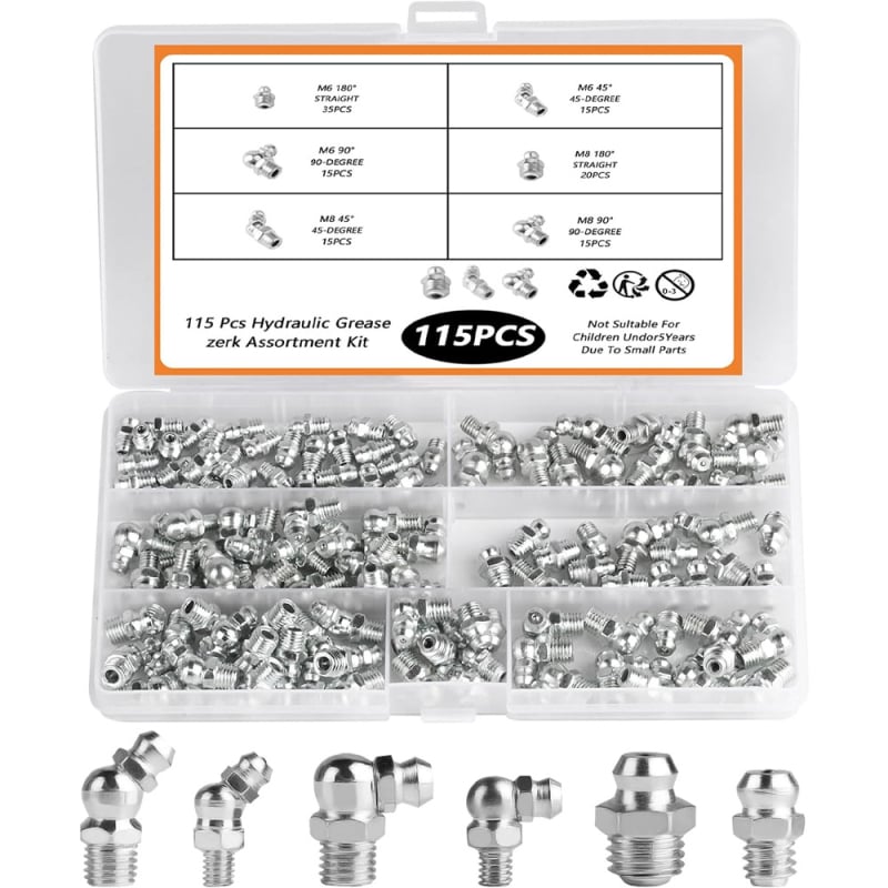 Set mlaznica za mazivo – ravne i zakrivljene, niklirane, ugljična čelika, Hongyu