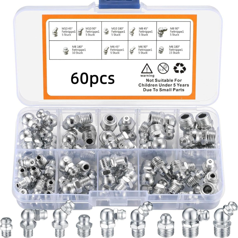 Set mlaznica za mazivo – ravne i zakrivljene, niklirane, ugljična čelika, Hongyu