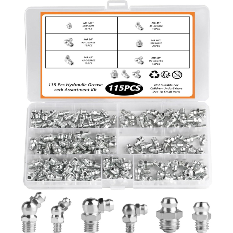 Set mlaznica za mazivo – ravne i zakrivljene, niklirane, ugljična čelika, Hongyu