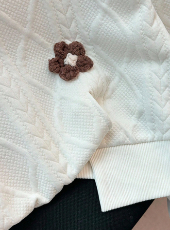 Sieviešu florālā printa brīvi piegriezts džemperis ar apaļu kaklu, garām piedurknēm, poliesters, regulāra garuma, elegantā ikdienas stilā, 2025. gada rudens