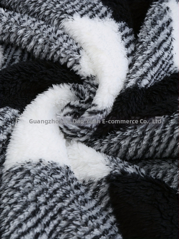 Ilgs sieviešu džemperis no poliestera ar plaid rakstu, apaļš kakls, kabata, brīvs piegriezums