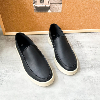 X321 Férfiaknak szabadidős slip-on loaferek, felső része Microfiber bőrből, gumírozott talp, kerek orrú, alacsony sarok 1–3 cm, vulkanizált talp