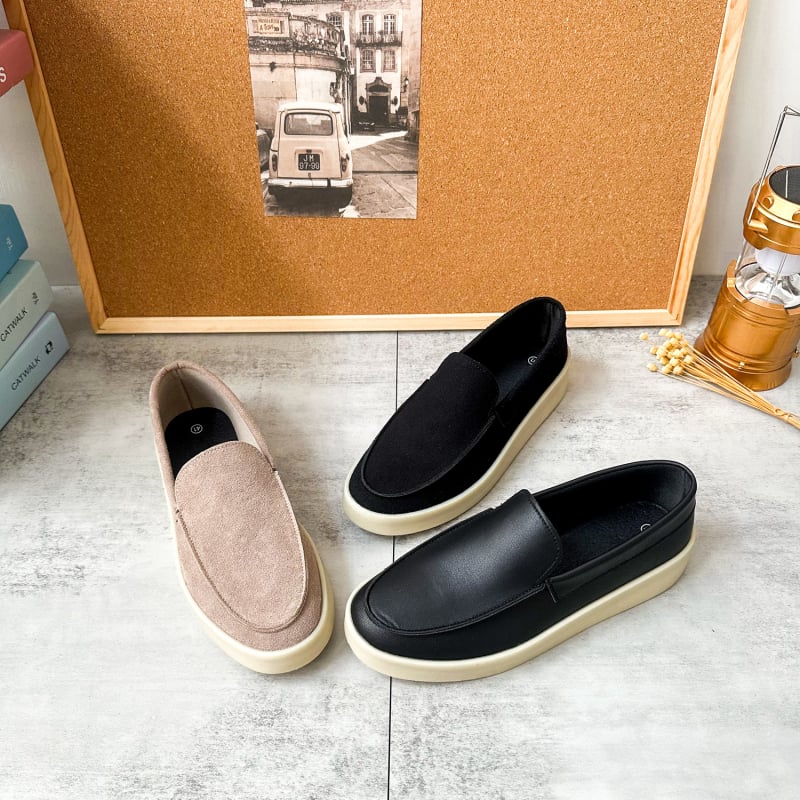 X321 Férfiaknak szabadidős slip-on loaferek, felső része Microfiber bőrből, gumírozott talp, kerek orrú, alacsony sarok 1–3 cm, vulkanizált talp
