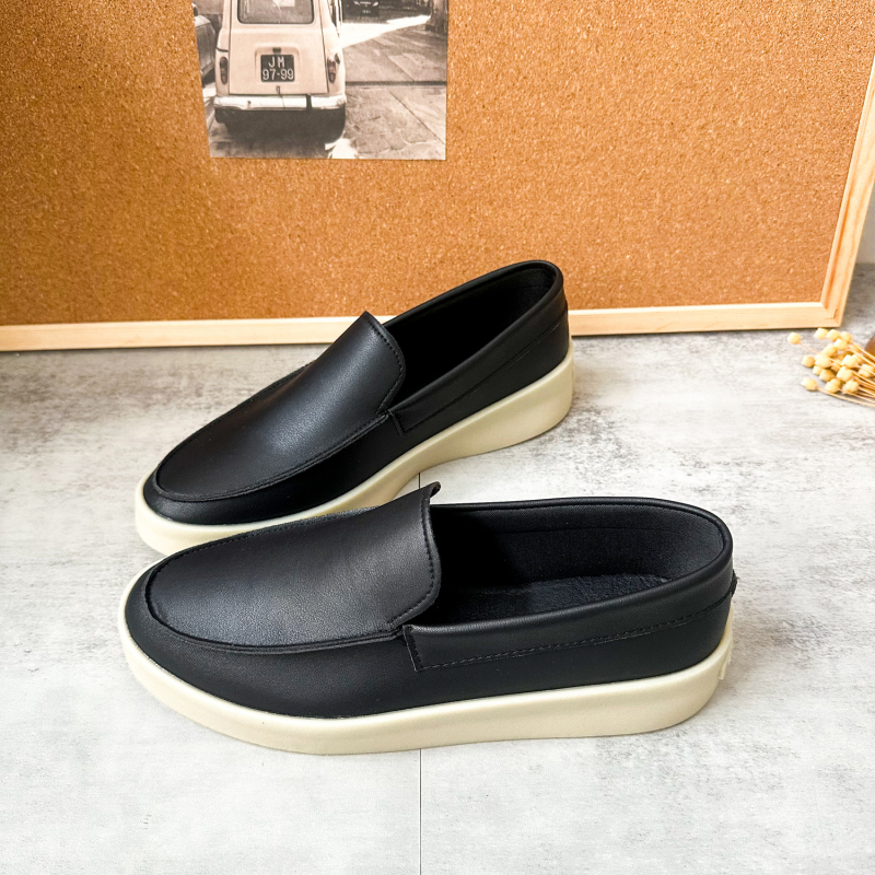 X321 Férfiaknak szabadidős slip-on loaferek, felső része Microfiber bőrből, gumírozott talp, kerek orrú, alacsony sarok 1–3 cm, vulkanizált talp