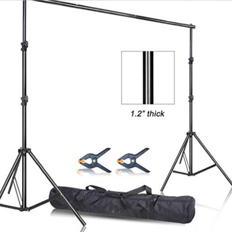 Pozadinski okvir 2,8×3 m s 4-inčnim plastičnim klipovima; Materijal: aluminij, plastika, željezo.